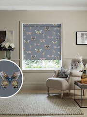 Voyage Storm Grey Blackout Fray Made to Measure Roller Blind - Image 1 of 6