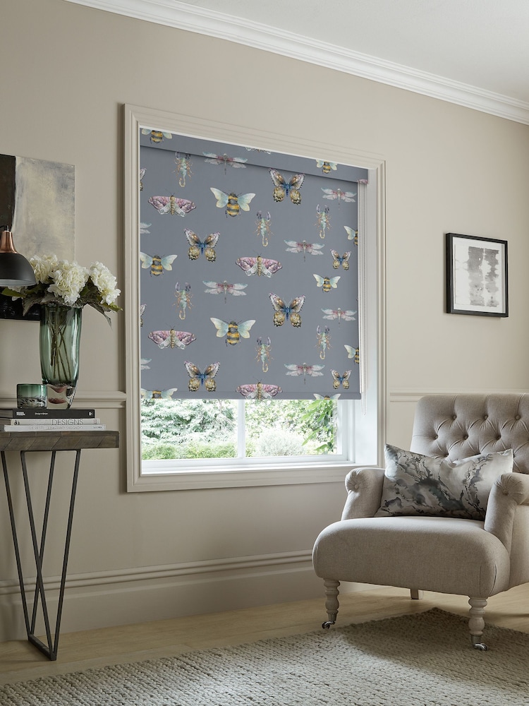 Voyage Storm Grey Blackout Fray Made to Measure Roller Blind - Image 2 of 6