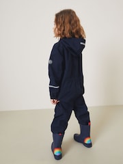 Navy Blue Zip Hooded Waterproof Puddlesuit (12mths-10yrs) - Image 2 of 6