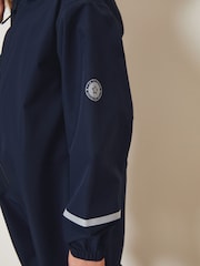 Navy Blue Zip Hooded Waterproof Puddlesuit (12mths-10yrs) - Image 4 of 6