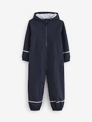 Navy Blue Zip Hooded Waterproof Puddlesuit (12mths-10yrs) - Image 5 of 6
