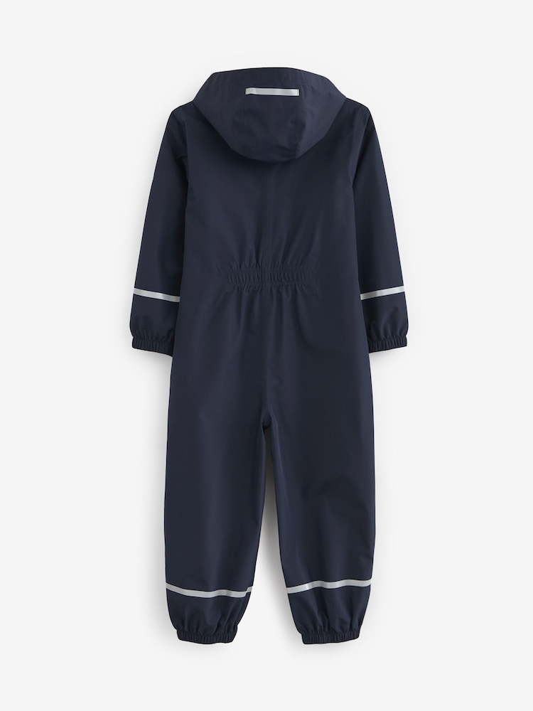 Navy Blue Zip Hooded Waterproof Puddlesuit (12mths-10yrs) - Image 6 of 6
