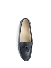 Pavers Black Pavers Wide Fit Black Leather Loafers With Tassel - Image 4 of 5