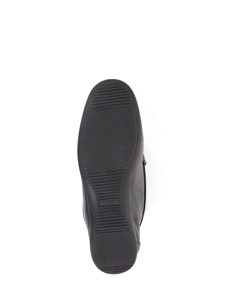 Pavers Black Pavers Wide Fit Black Leather Loafers With Tassel - Image 5 of 5