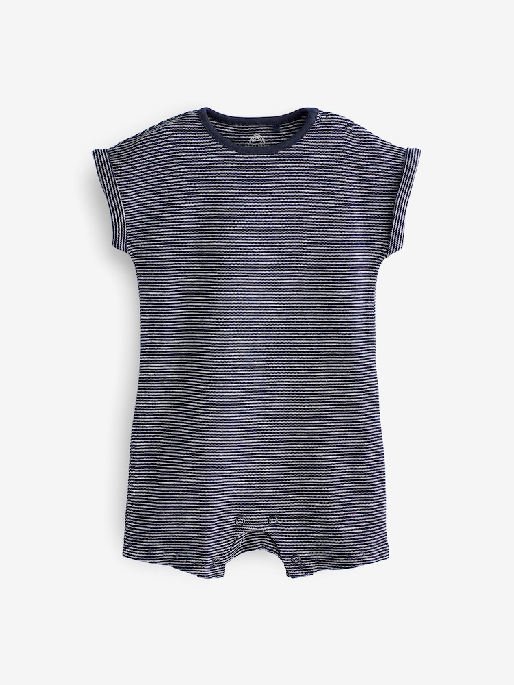 Navy Blue Baby Rompers 4 Pack - Image 3 of 5