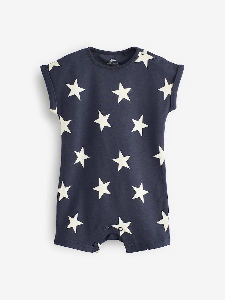 Navy Blue Baby Rompers 4 Pack - Image 4 of 5