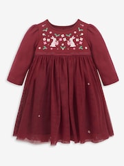 JoJo Maman Bébé Purple Bunny Embroidered Party Dress - Image 2 of 4