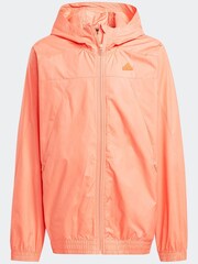 adidas Orange Junior City Escape Woven Lightweight Packable Windbreaker Jacket - Image 1 of 6