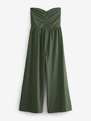 Khaki Green Bandeau Jersey Culotte Jumpsuit - Image 6 of 6