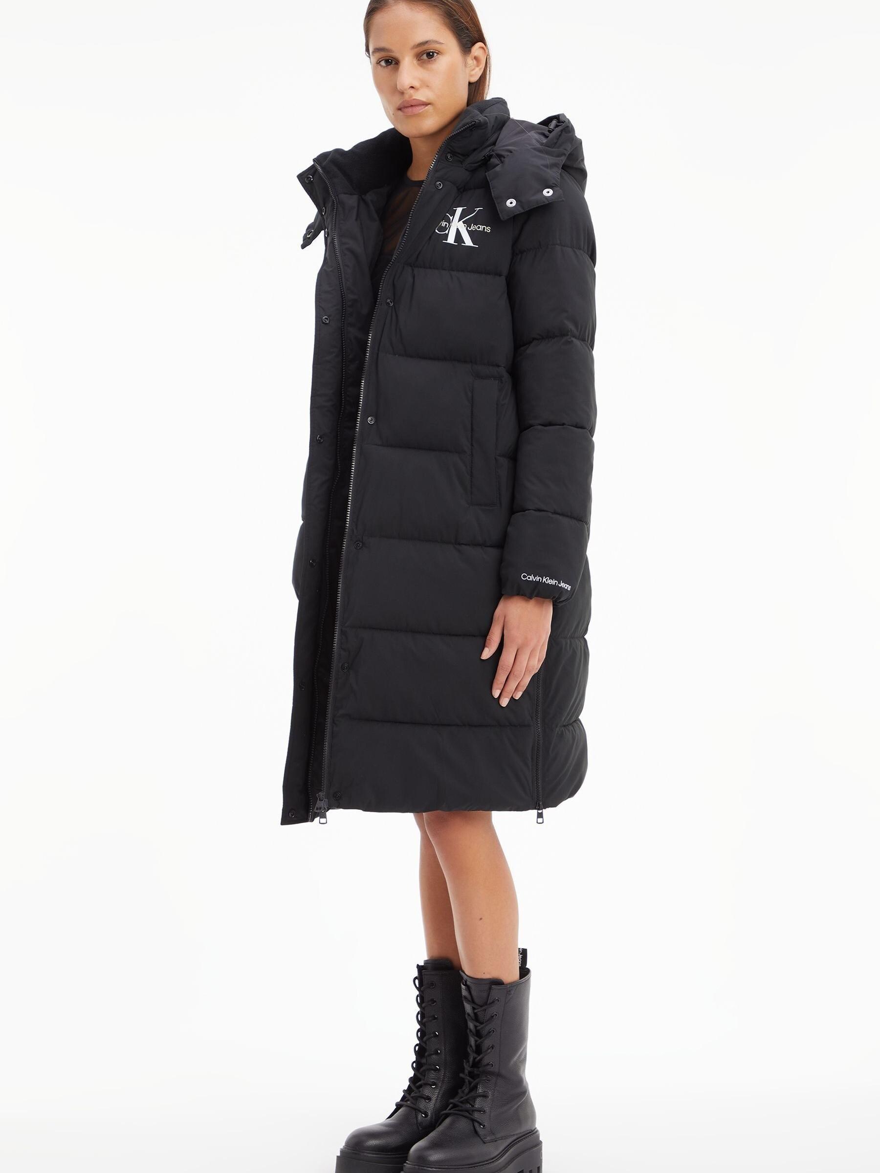 Buy Calvin Klein Jeans Black Monologo Long Puffer Jacket from Next  Luxembourg