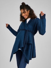 JoJo Maman Bébé Teal Blue Drape Maternity & Nursing Cardigan - Image 1 of 4