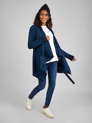 JoJo Maman Bébé Teal Blue Drape Maternity & Nursing Cardigan - Image 3 of 4