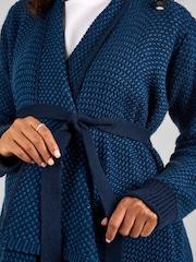 JoJo Maman Bébé Teal Blue Drape Maternity & Nursing Cardigan - Image 4 of 4