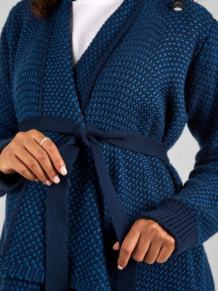 JoJo Maman Bébé Teal Blue Drape Maternity & Nursing Cardigan - Image 4 of 4