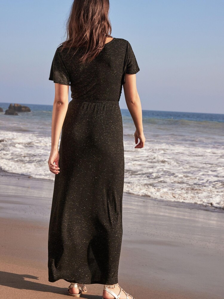 Black Cutout Sparkle Midi Dress - Image 2 of 5