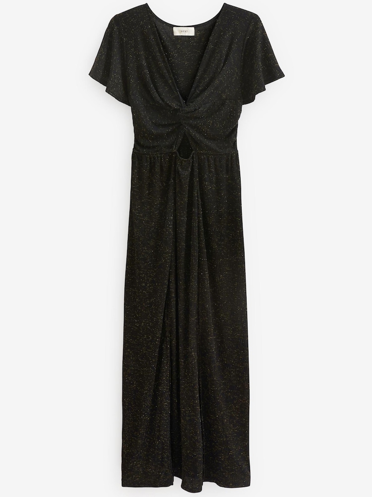 Black Cutout Sparkle Midi Dress - Image 5 of 5
