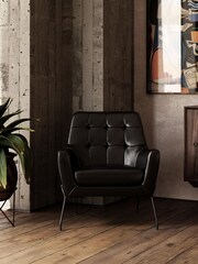 Dorel Home Black Europe Brayden Faux Leather Accent Chair - Image 1 of 4