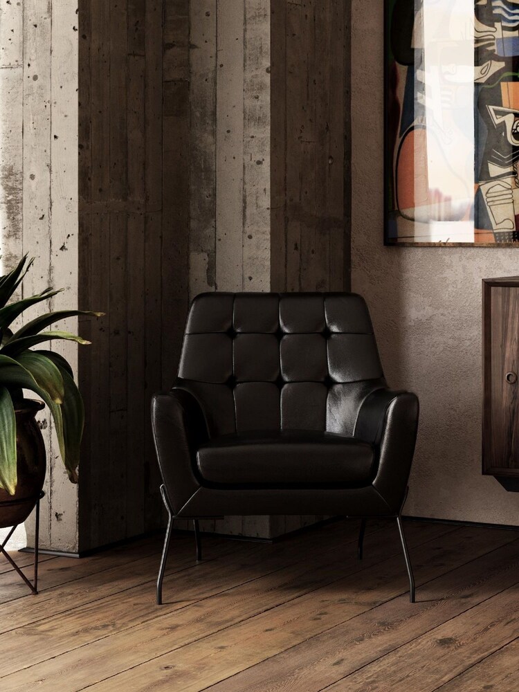 Dorel Home Black Europe Brayden Faux Leather Accent Chair - Image 1 of 4