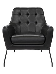 Dorel Home Black Europe Brayden Faux Leather Accent Chair - Image 2 of 4