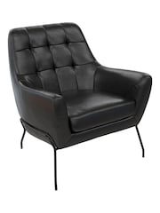 Dorel Home Black Europe Brayden Faux Leather Accent Chair - Image 3 of 4