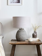 Village At Home Grey Ludlow Bobble Ceramic Table Lamp - Image 2 of 2