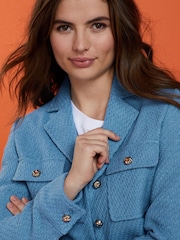 Soft Blue Tweed Jacket - Image 4 of 6