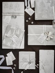 Set of 3 Silver Trees Christmas Wrapping Paper and Accessories - Image 1 of 4
