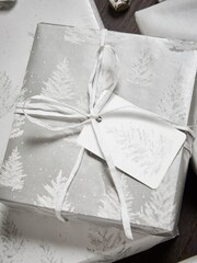 Set of 3 Silver Trees Christmas Wrapping Paper and Accessories - Image 2 of 4