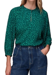 Whistles Green Lucy Lava Spot Top - Image 1 of 4
