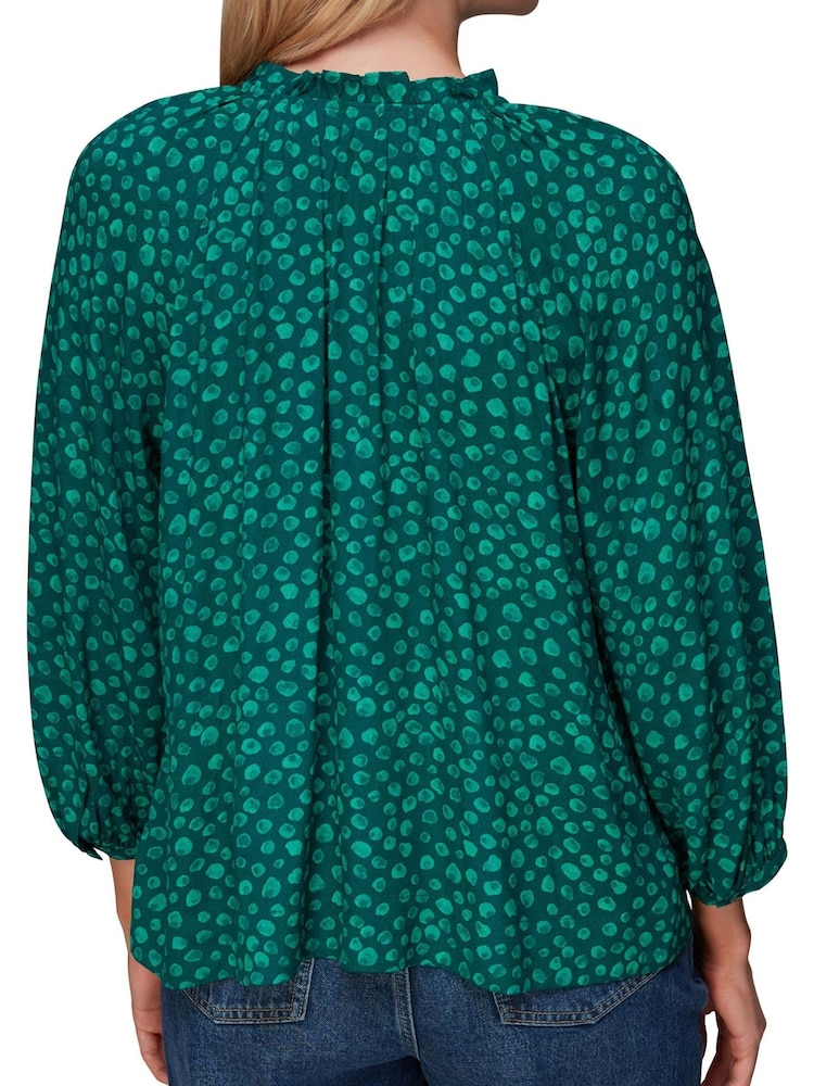 Whistles Green Lucy Lava Spot Top - Image 2 of 4
