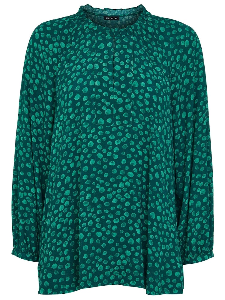 Whistles Green Lucy Lava Spot Top - Image 4 of 4