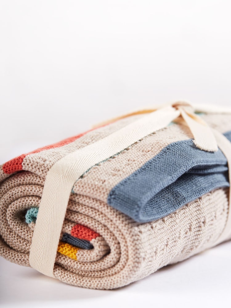 Frugi Grey Cosy Cellular Blanket - Image 2 of 6
