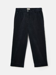 Joules Ebony Navy Blue Cord Wide Leg Trousers - Image 6 of 6