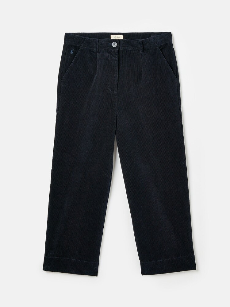 Joules Ebony Navy Blue Cord Wide Leg Trousers - Image 6 of 6