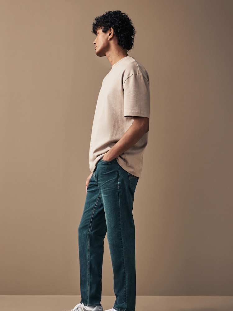 Blue Vintage Tint Slim Fit Motion Flex Jeans - Image 4 of 10