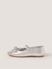 Monsoon Silver Gemstone Bow Ballet Flats - Image 2 of 3