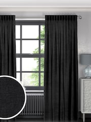 Ebony Black Paso Made To Measure Curtains - Image 1 of 9