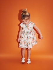 Pink/Green Embroidered Cotton Dress (3mths-8yrs) - Image 5 of 8