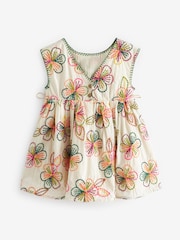 Pink/Green Embroidered Cotton Dress (3mths-8yrs) - Image 7 of 8