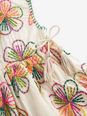Pink/Green Embroidered Cotton Dress (3mths-8yrs) - Image 8 of 8