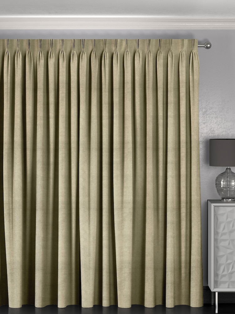 Oyster Natural Harvi Made To Measure Curtains - Image 2 of 9