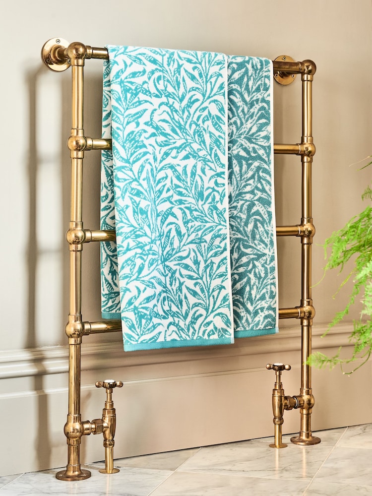 Clarke & Clarke Teal Blue William Morris Willow Boughs 100% Cotton Velour Towel - Image 1 of 2
