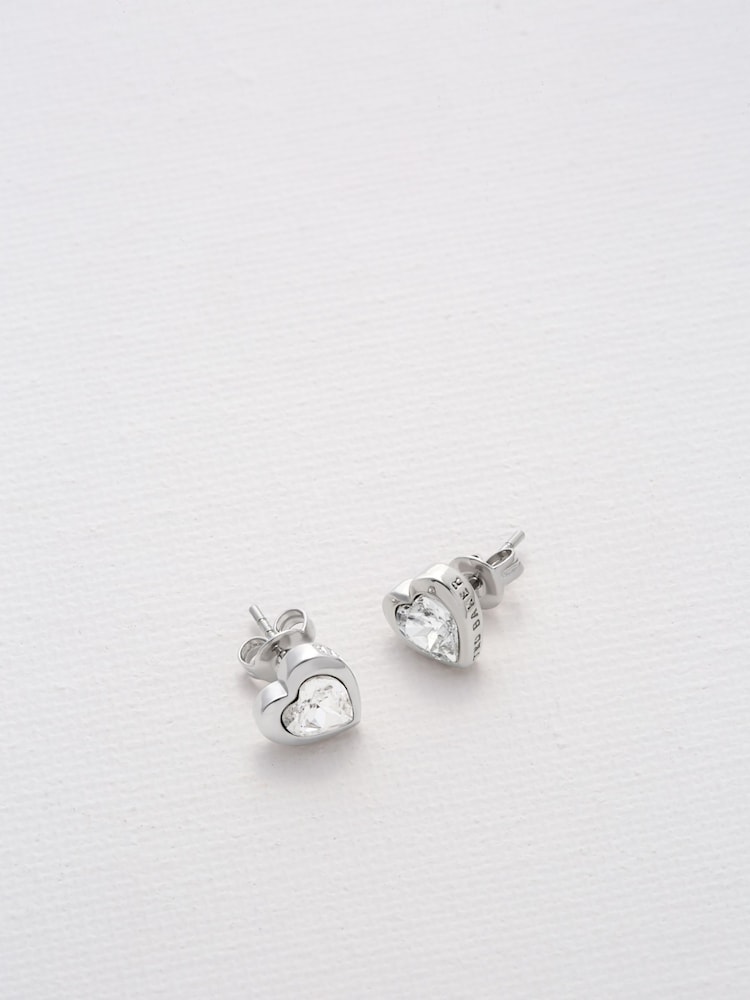 Ted Baker Silver Tone HAN: Crystal Heart Earrings - Image 1 of 11
