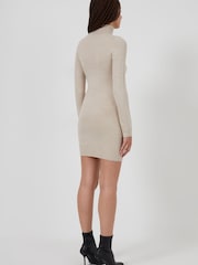 French Connection Brown Babysoft Roll Neck Dress - Image 2 of 4