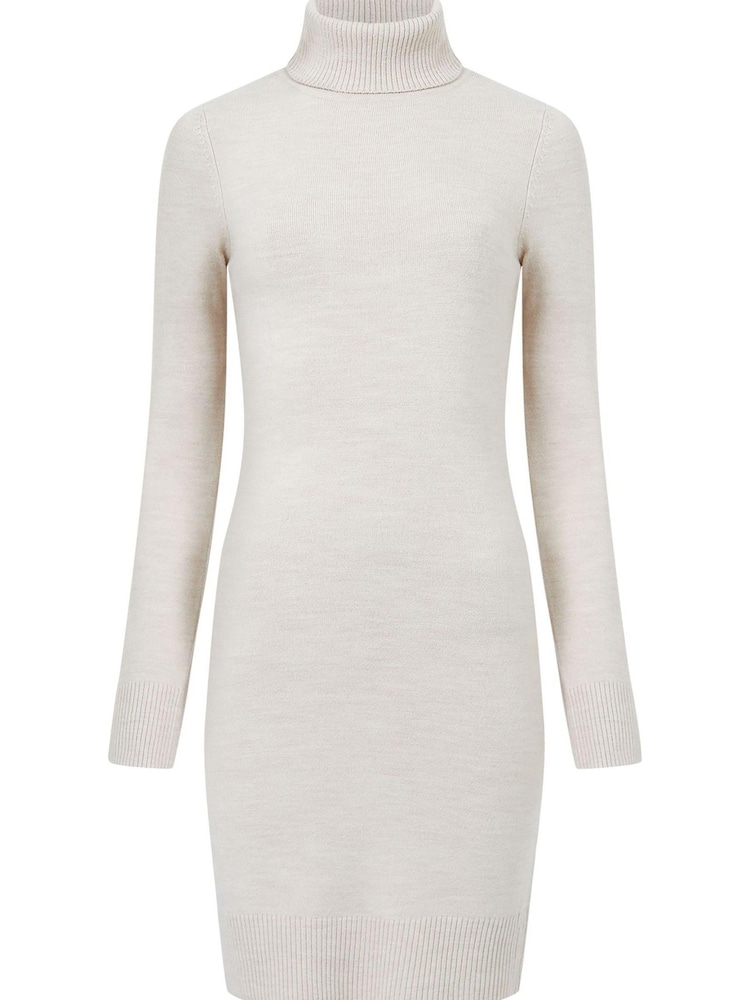 French Connection Brown Babysoft Roll Neck Dress - Image 4 of 4