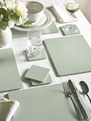 Set of 4 Sage Green Wooden Placemats and Coasters - Image 1 of 4