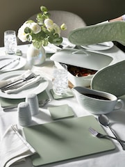 Set of 4 Sage Green Wooden Placemats and Coasters - Image 2 of 4