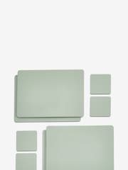 Set of 4 Sage Green Wooden Placemats and Coasters - Image 4 of 4