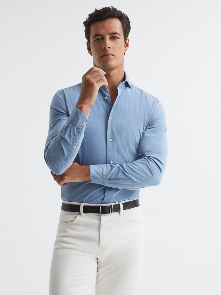 Reiss Black Cooper Grained Leather Belt - Image 2 of 7