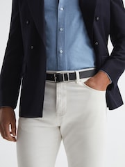 Reiss Black Cooper Grained Leather Belt - Image 3 of 7